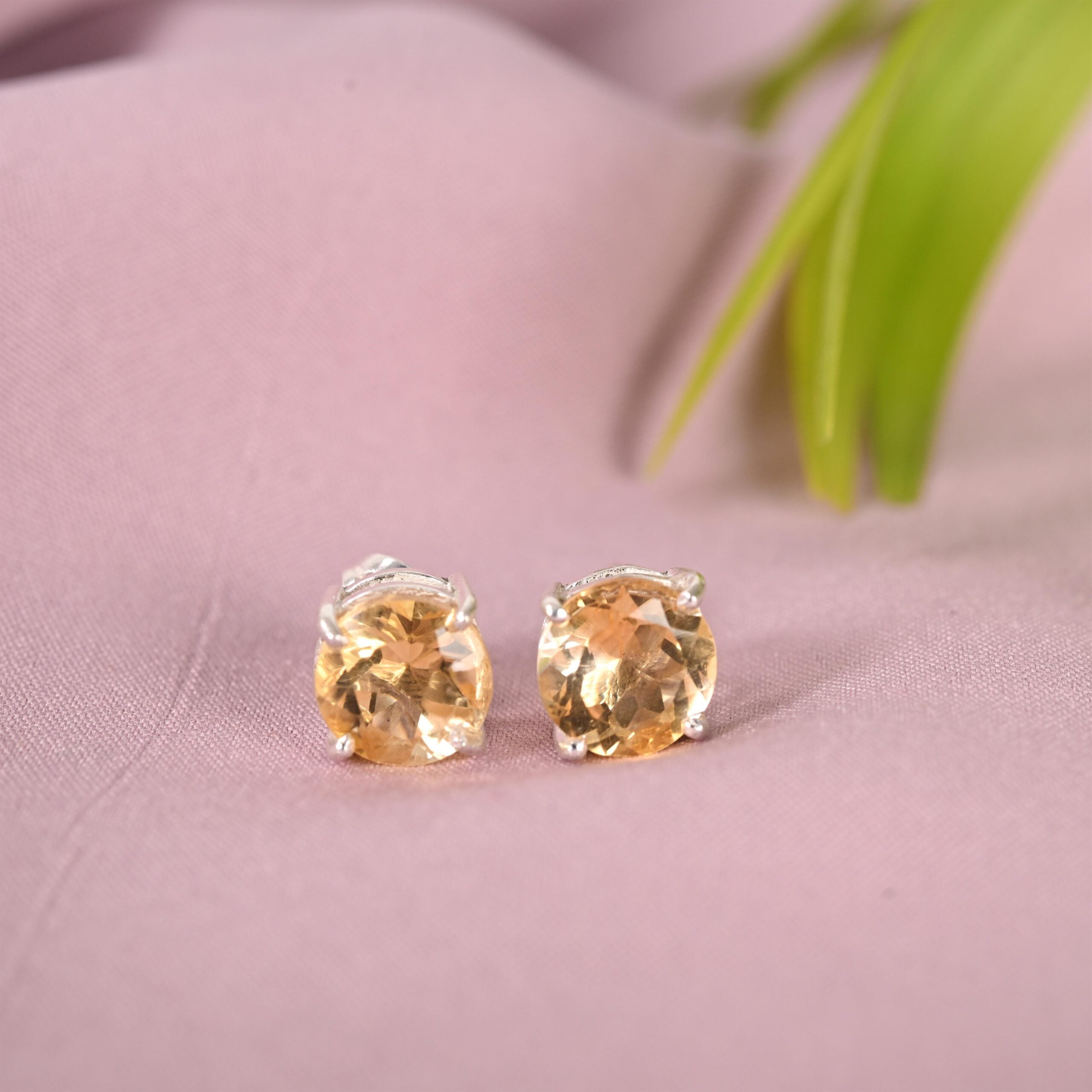 Citrine Stud Earrings